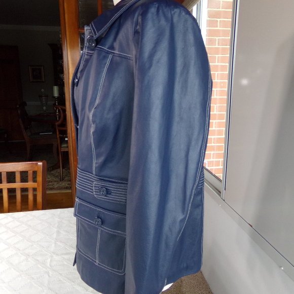 Bradley Women's Blue Leather Jacket - Picture 4 of 13